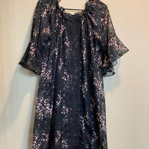 Floral and Lace Cocktail Dress with Keyhole